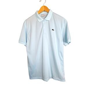 Vintage Lacoste Men's Short Sleeve Polo Shirt Embroidered Logo Light Teal Size 6